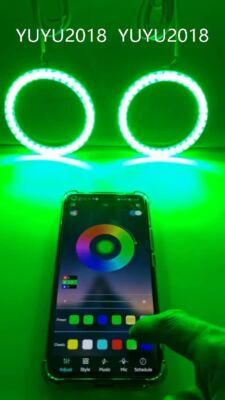 for kawasaki Ninja 300 13-17 headlight RGB LED halo ring angel eye
