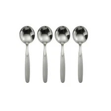 Oneida Paradox 4 Bouillon Round Bowl Soup Spoons