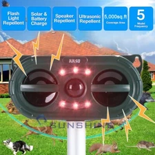 Solar Nocturnal Animal Repeller Outdoor Predator Deterrent Garden Aarm Flashing
