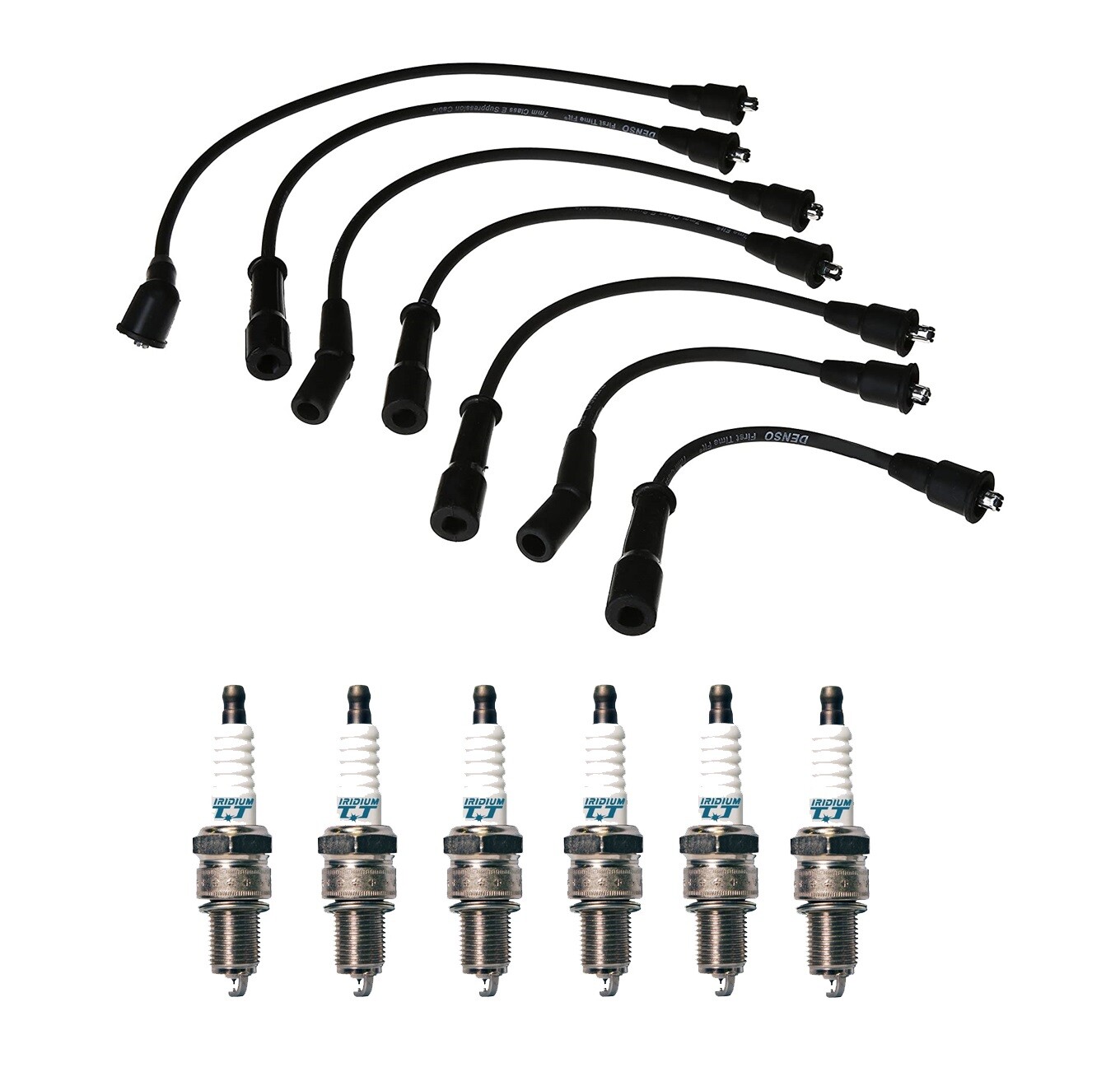 Denso Wire Set 7mm  6 Iridium TT Spark Plug 0.04 Kit For Toyota Land Cruiser L6