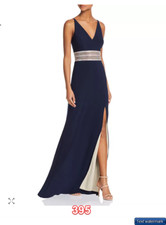 Aqua Women's Dress Women's Gown Blue Embellished - Waist Gown Navy Size 4
