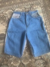 Vtg 90s Gitano Womens Denim Floral Straight Leg Mom Jean Shorts Size 7/8