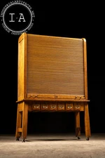 Vintage Tambour Door Laboratory Cabinet