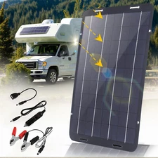 60W Solar Panel 18V Trickle Charger Battery Charger Kit Maintainer Boat Car RV