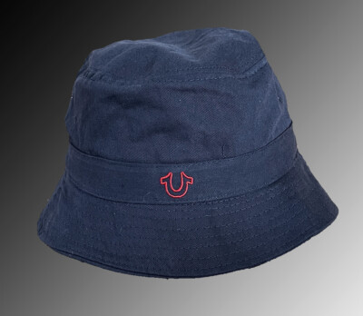 True Religion Denim Hat TRUE RELIGION Horseshoe Logo Navy Bucket Hat One  Size