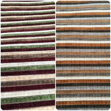 Designer Horizontal Thin Stripe Chenille Upholstery Fabric Material 140cm wide