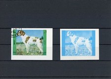 SHARJAH VARIETY PRINT ONLY COLOR BLUE ERROR PROOF DOGS DOG CHIEN RARE!! h1936