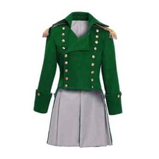 New Men’s Green Wool Colonial Military Uniform Jacket Regency Expedited Shipping