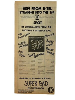 K-Tel's Super Bad Album Release Ad UK Newspaper Ad Motown  The Philly Sound