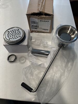 New Elkay LK24RT 3-1/2  Inch Drain Fitting Lever Operated W/ 1-1/2  OD Tailpiece