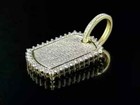 Custom Dog Tag Men's Pendant 2.80 Ct REAL Moissanite 14k Two Tone Gold Plated — photo 3