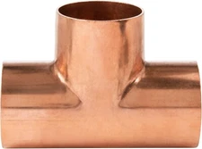 Central Boiler (5) Each 1 X 1 X 1 inch Sweat Copper Tee  (#138)