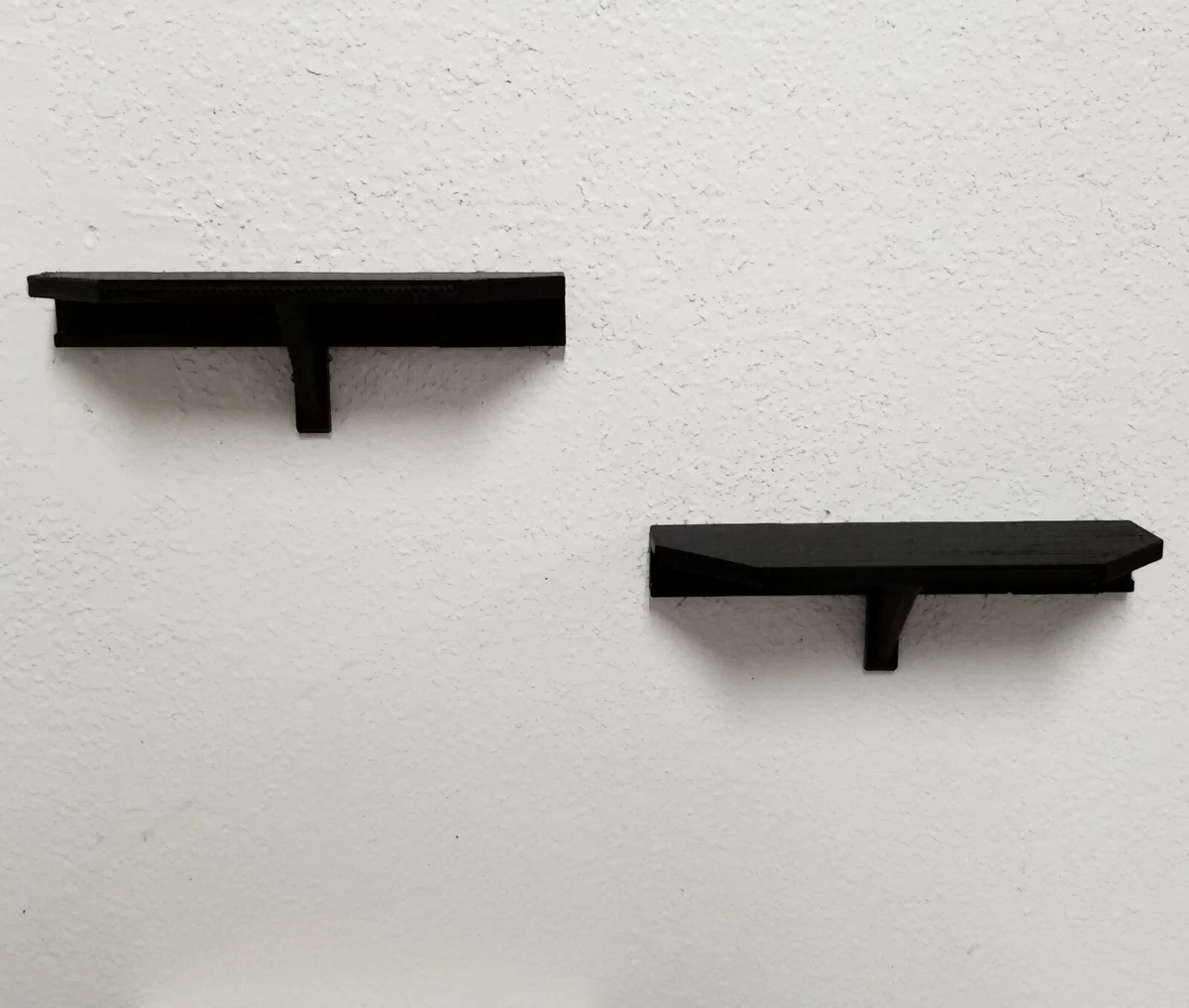 Two 6 x 2 Small Black Wall Shelves No Hole No Nail install uses 3M Command