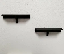 Two 6" x 2" Small Black Wall Shelves No Hole Nail Includes 3M Command Adhesive