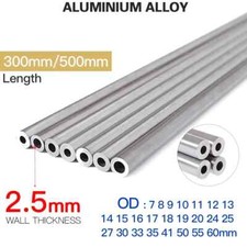 Aluminum Alloy Tube Pipe 2.5mm Thickness 7-60mm OD Straight 300mm 500mm Long Kit