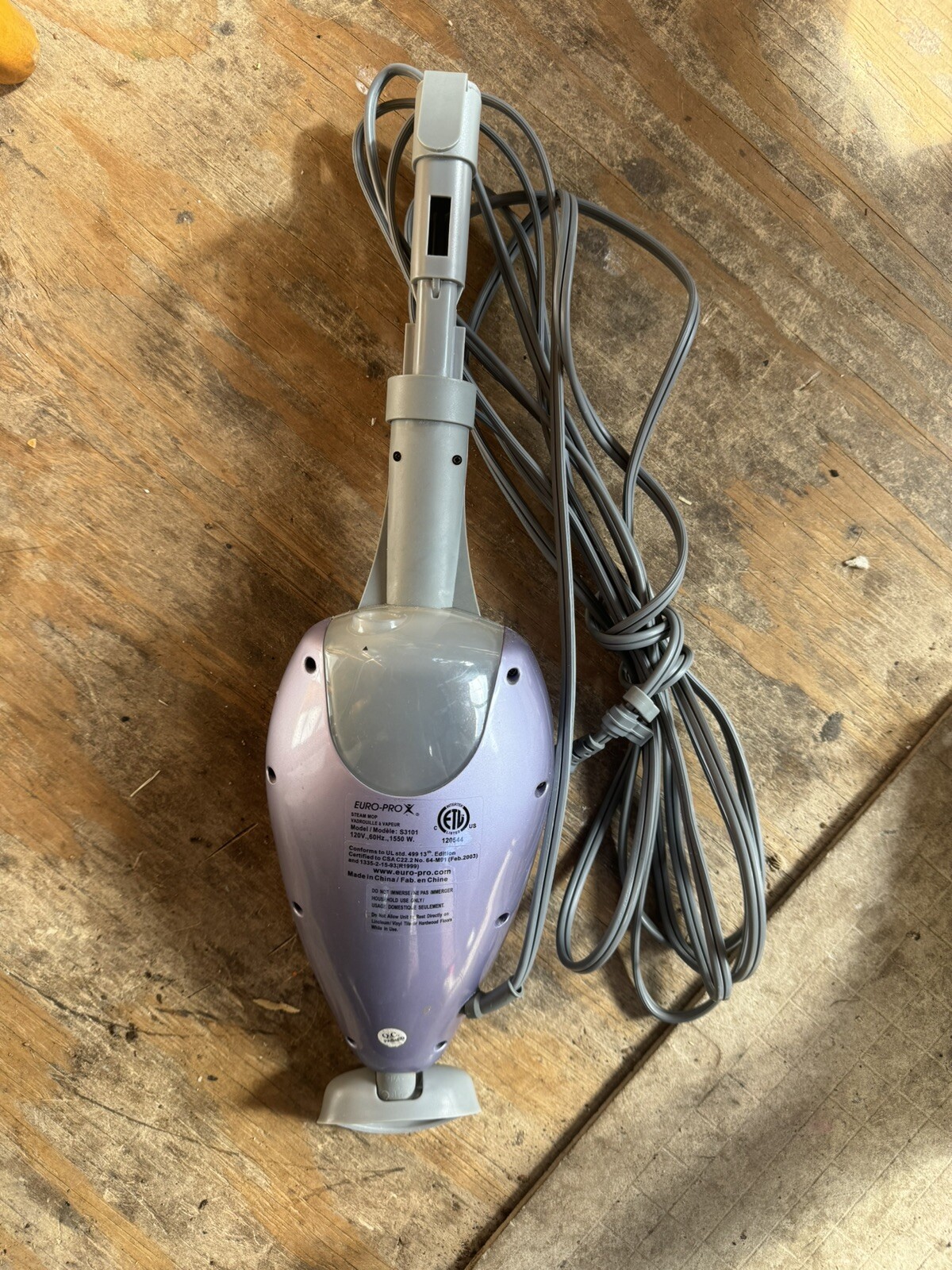 Shark Steam Mop Vacuum Model S3101 Water Tank W/Cord Replacement NO