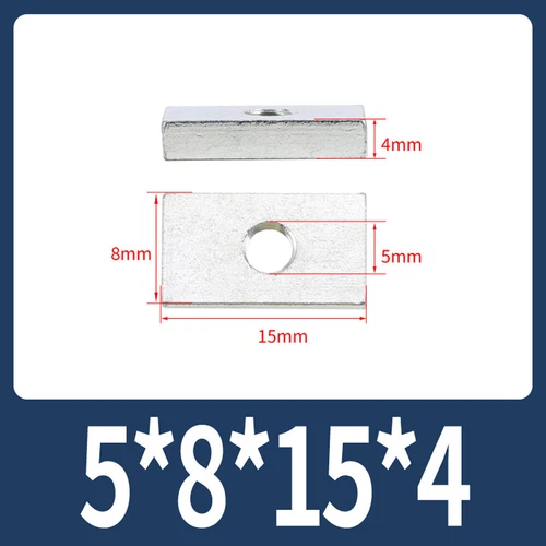 Rechteckige Vierkantmuttern Gleitblöcke für Alu Zubehör, mechanische Ausrüstung - Picture 23 of 73