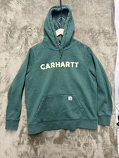 Carhartt Hoodie Youth Large 12/14 Green Relaxed Fit Workwear Outdoor
