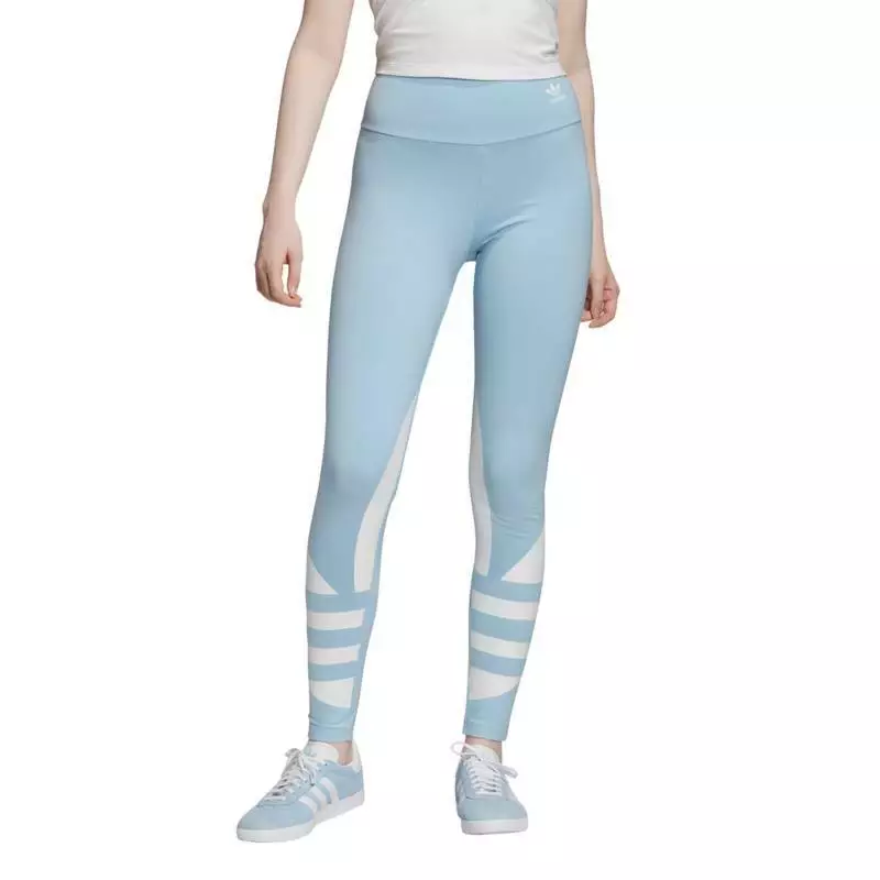 Adidas Women's` LARGE TREFOIL LEGGINGS -Color: Clear Sky Blue-Sz:M-NWT