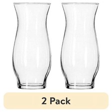 Set of 2 Clear Glass Hurricane Vase Cylinder Candle Holder Centerpiece 6.5 Inch