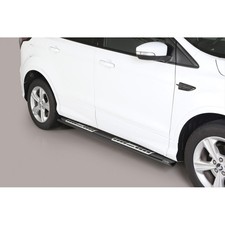 Seitenschweller Schwellerrohre für Ford Kuga II 2017-2019 FL Edelstahl Schwarz