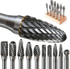 Hartmetall Frässtifte Set 10 Stück 6mm Doppelschnitt für Metall und Holz