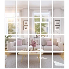 BBTO 20 Pcs Mirror Sheets, 4''x 6'' Self Adhesive Non Glass Cut to Size Mirro...