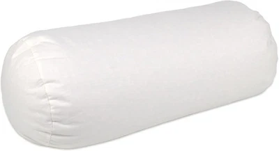 GIRAFFENLAND Rotolo pelliccia di farro biologica - cuscino ginocchio collo farro - L 40 cm Ø 20 cm - corpo bianco