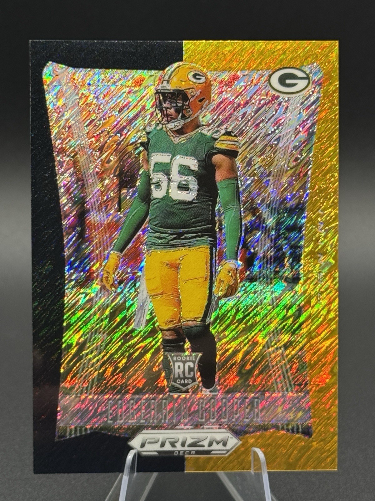 Edgerrin Cooper 2024 Panini Prizm Deca Gold Black Shimmer /8 Packers Rookie #117