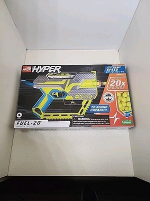 Nerf Hyper Fuel-20 Blaster, 20 Nerf Hyper Rounds, Up To 110 FPS Velocity,