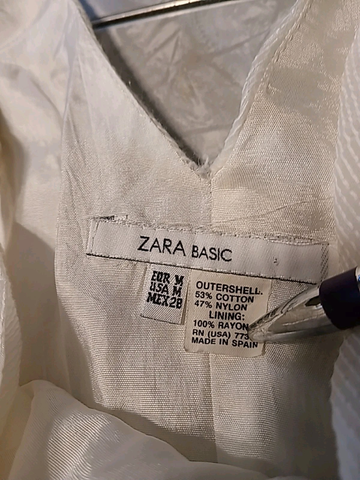Zara Basic Lightweight Summer White Size Medium D… - image 4