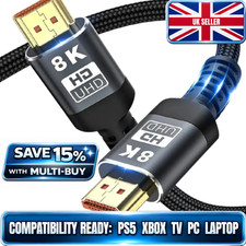 Image of 8K HDMI Cable 2.1 Gold Plated Ultra High Speed 48Gbps 8K 60Hz 4K 120Hz HDR eARC