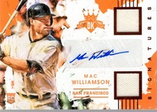 2016 Diamond Kings Rookie Material Sig Bronze Mac Williamson Auto Jersey /99 BB