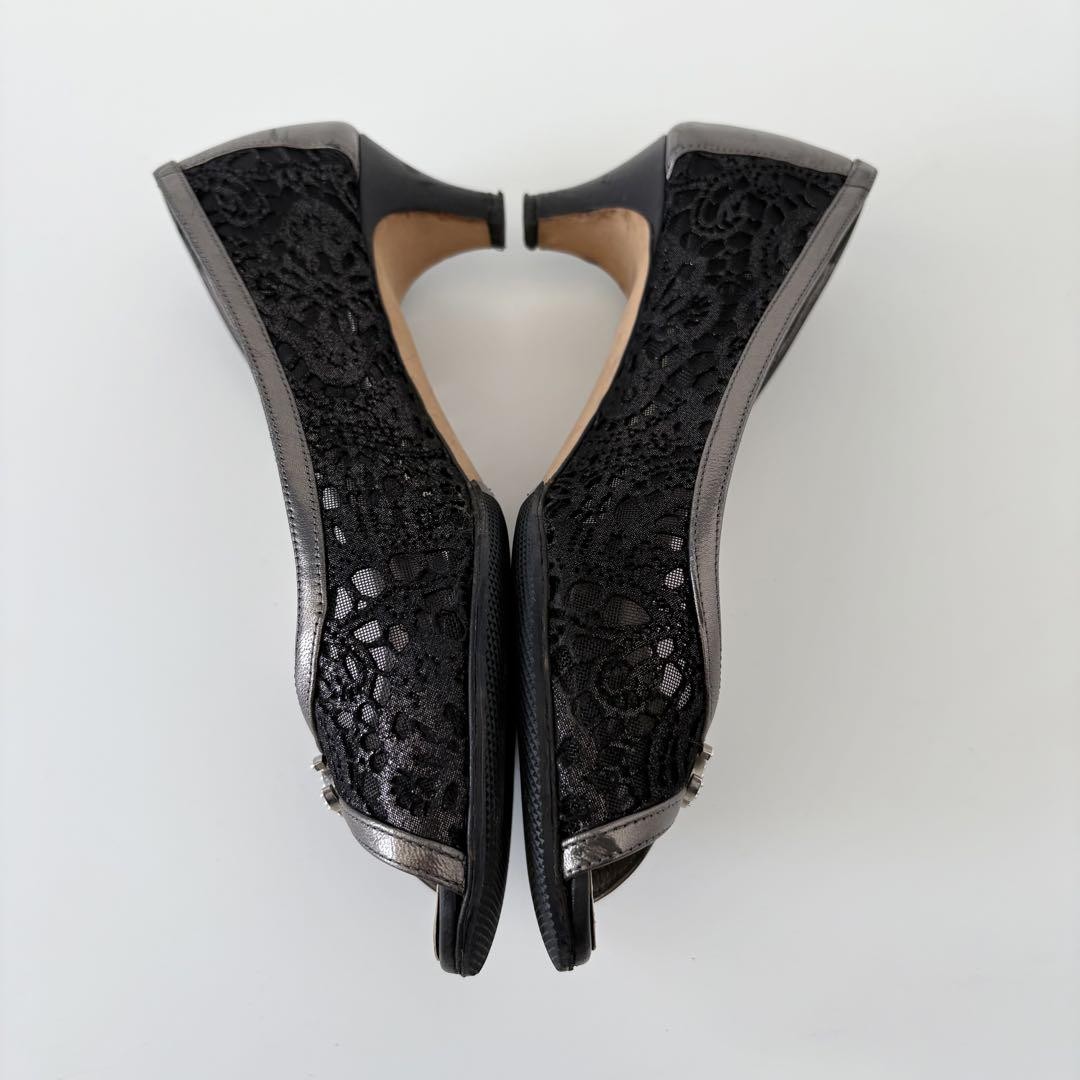 Chanel Coco Mark Pumps Heels Shoes Open-toe Size 36 US About6 For Women thumbnail 13