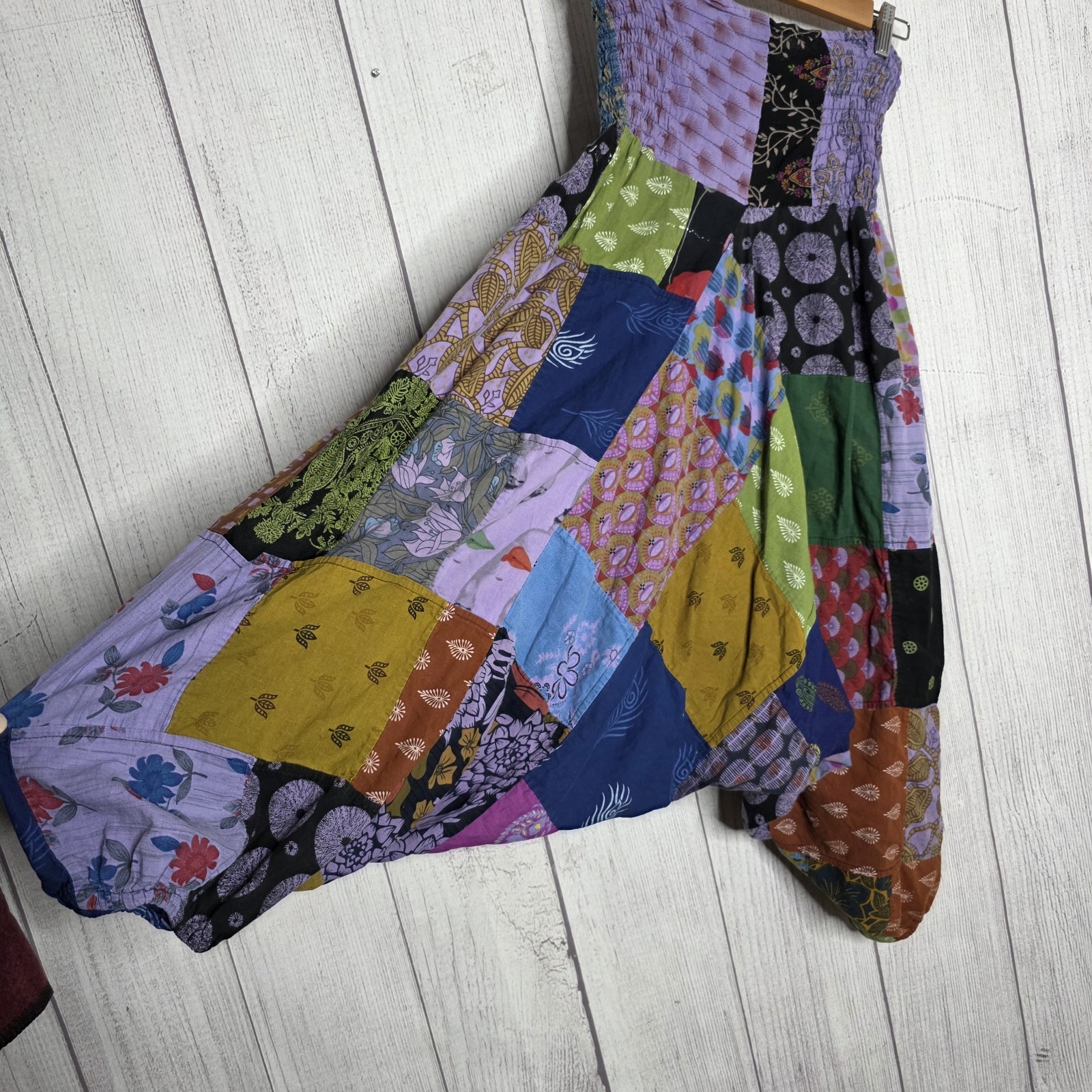 Tribe Azure Patchwork Strapless Harem Jumpsuit Co… - image 3