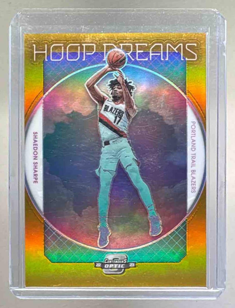 Shaedon Sharpe 2022 Panini Contenders Optic #21 Gold Hoop Dreams Rookie RC /10