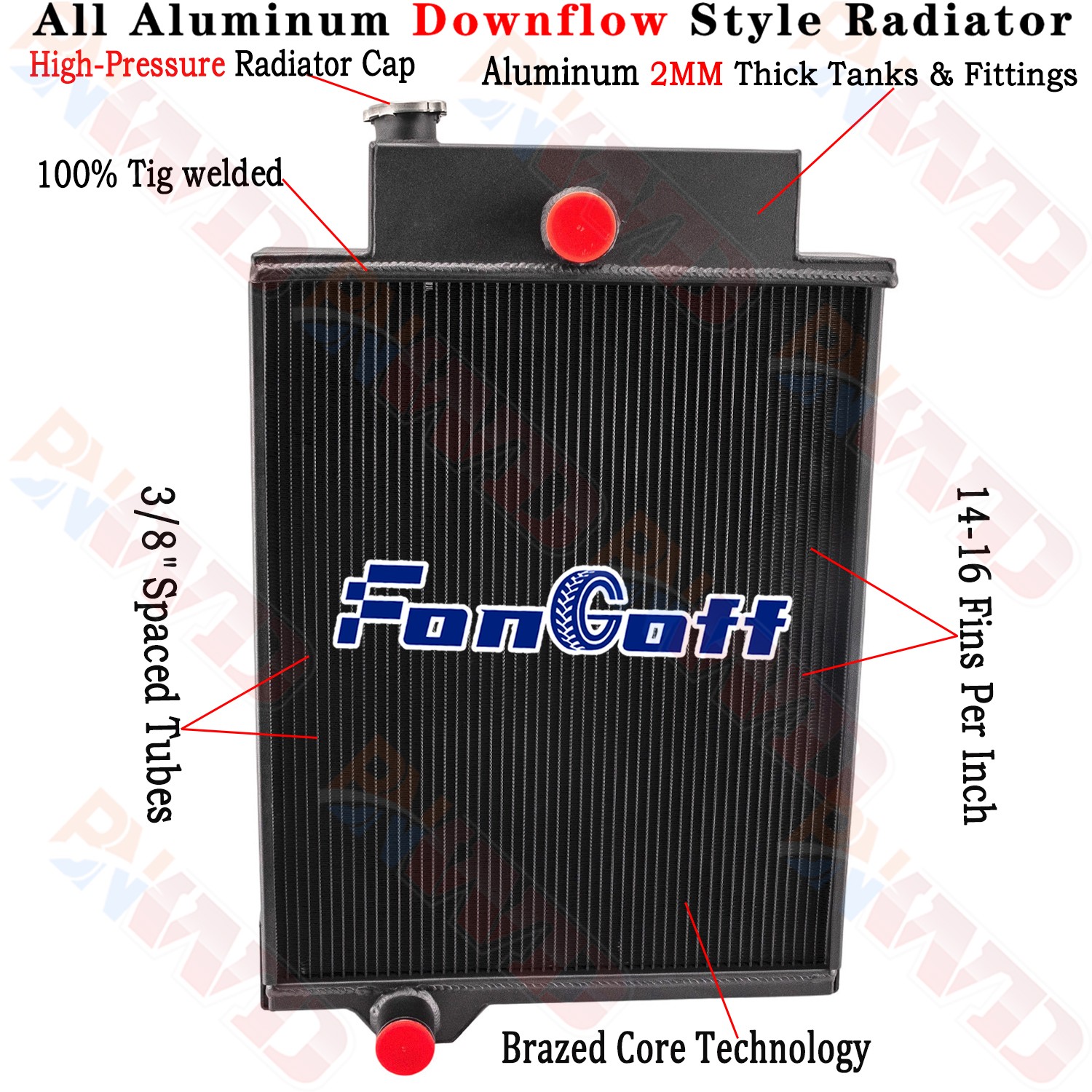 4 Row Radiator For John Deere Tractor 4000 4020 AR40832 AR49454 AR46434