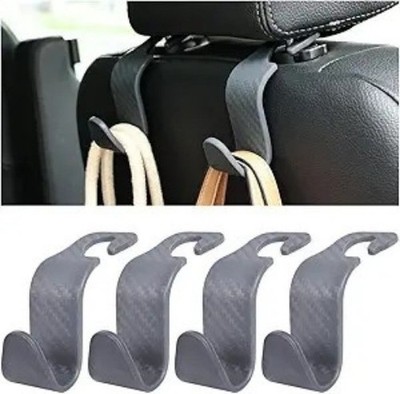Back Seat Headrest Hooks, 4PCS Universal Hidden Storage Hanger for Handbags, Pur