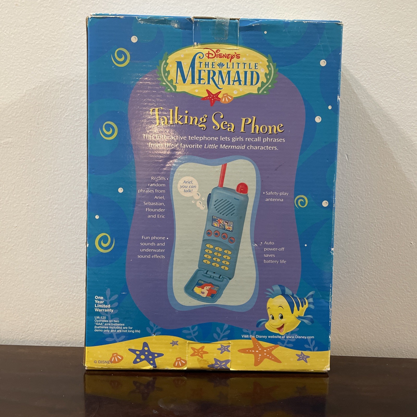 Vintage Disney Princess The Little Mermaid Talking Sea Flip Phone Electronic New