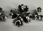 Vintage Giovanni Silver Silvertone Flower Brooch Pin Clip On Earrings Set — photo 6