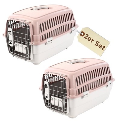 2x Transportbox IATA Flugbox Flugzeug Hundebox Katzen Tiertransportbox Gr. S