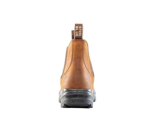 Steel Blue Men's Hobart Soft Toe Slip On Work Boots, Brown - Afbeelding 6 van 21