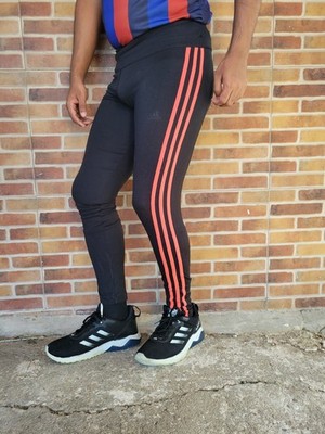 Adidas Performance Essentials Climalite 3-Stripes Leggings Black Pink Size XS