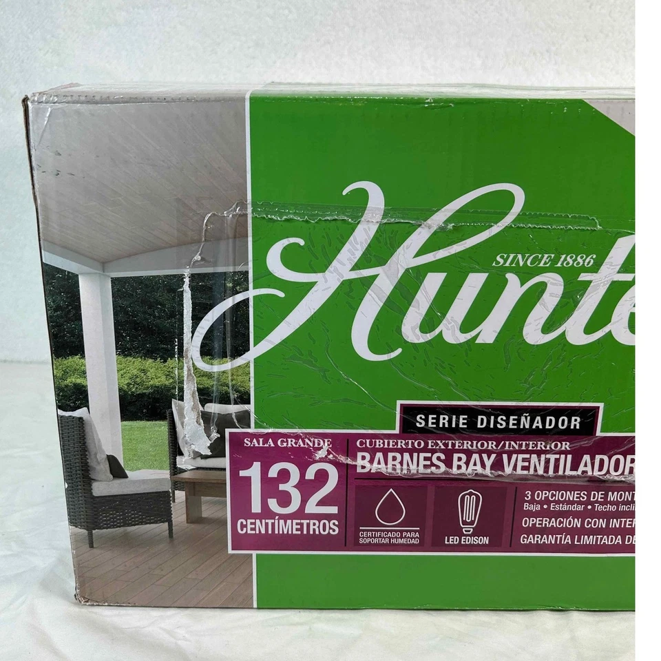 Hunter Barnes Bay 52" Fresh White Indoor Outdoor LED Edison Ceiling Fan 50993 - Image 2 of 4