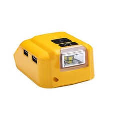 2 USB Power Source Li-ion Battery Charger Adapter w/LED for Dewalt 20V Max