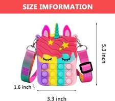 Civan Unicorn Pop It Purse Fidget Toys for Girls, Silicone Cartoon Bag for