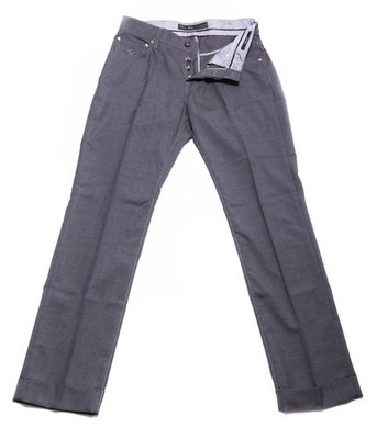 Cesare Attolini Grau Solid Jeans - Slim - 34/50 - (1090)