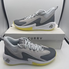 Under Armour Curry 3Z 25 SDE Gray/White/Yellow 6000750-015 Men's Sz 12