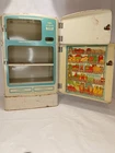Vintage 1950's Wolverine Tin Litho Red & White Kitchen Refrigerator