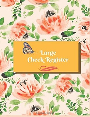 LARGE CHECK REGISTER: CHECK BOOK LOG, REGISTER CHECKS, By Nine Journal BRAND NEW